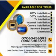 DSTV INSTALLER, CCTV INSTTLER, Truck Hire,Water Tanker, Supply Birthday Photoshoot, Dreadlocks Styling specialized services, Electric Sewing Machine Repair Hair Stylist Cleaner near Lekki gardens phase 4 Abraham Adesanya Estate. (DEMTEC TECHNOLOGY)