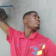Engineer Emmanuel satellite installation work